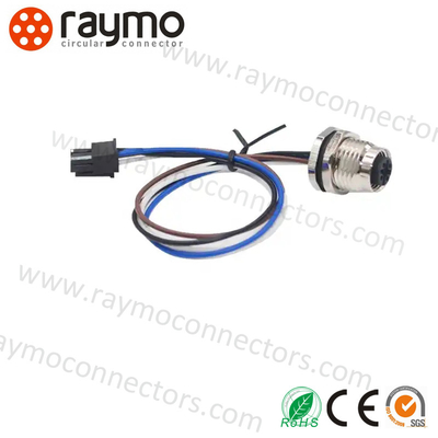 Connecteur M12 circulaire à vis de sécurité avec 5 Pin Molex Connector JST logeant le harnais de fil